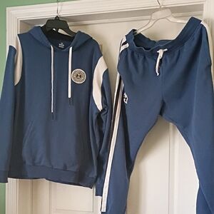 Under Armour Hoodie and Jogger Set  Blue with White Accents
